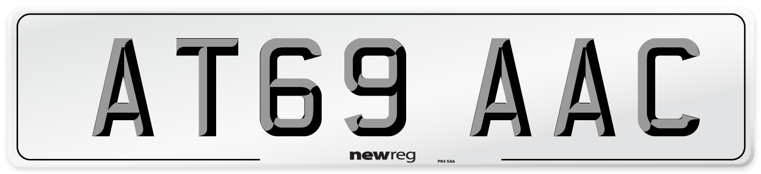 AT69 AAC Number Plate from New Reg